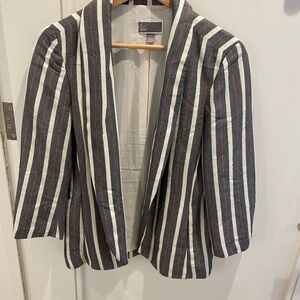 Chelsea 28 Open Blazer/jacket. Vertical Stripes. 3/4 Sleeves Sz L